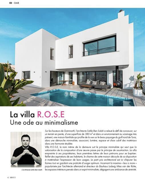 Façade principale de la Villa R.O.S.E